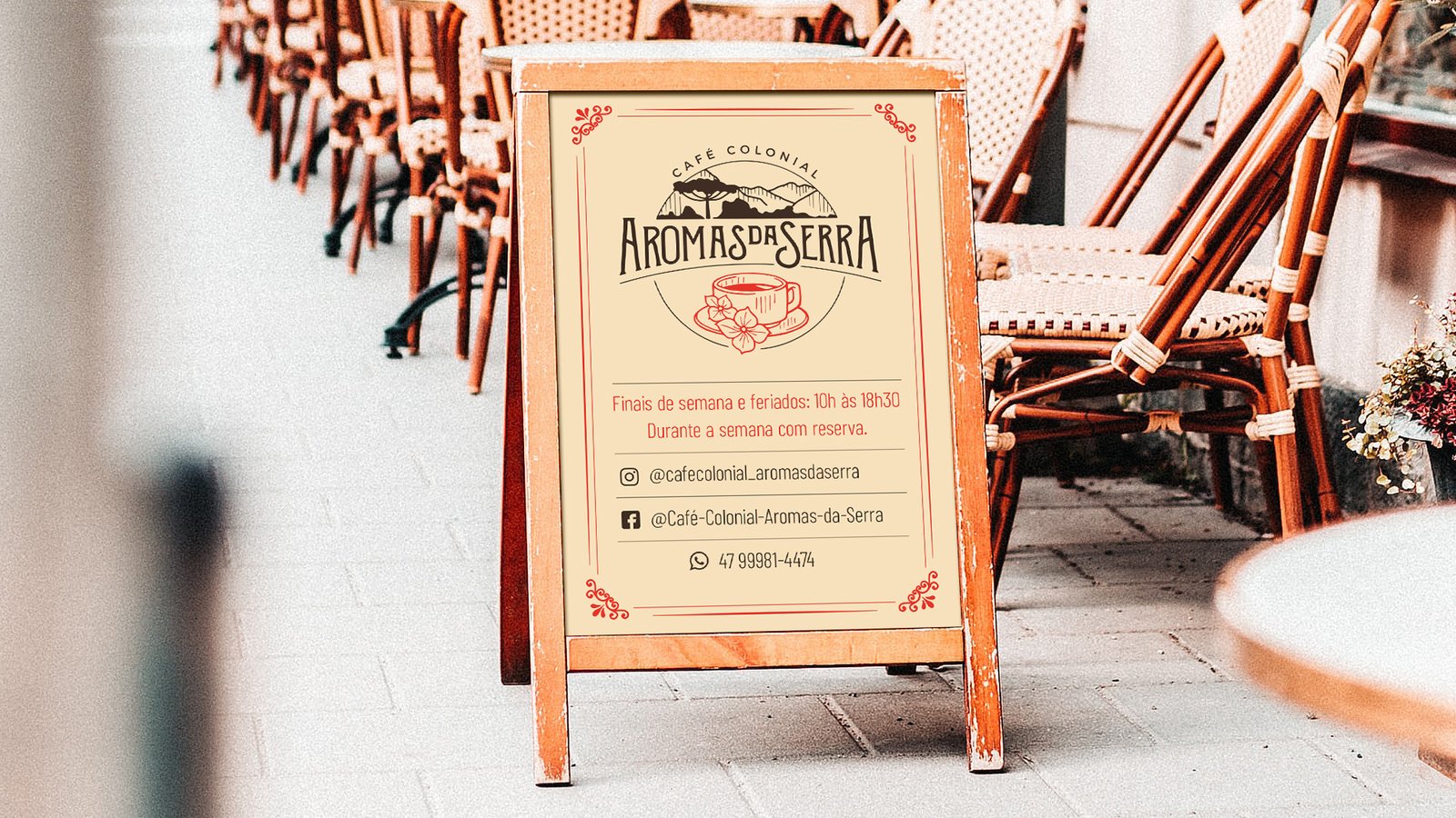 caballete pizzarra fuera del local